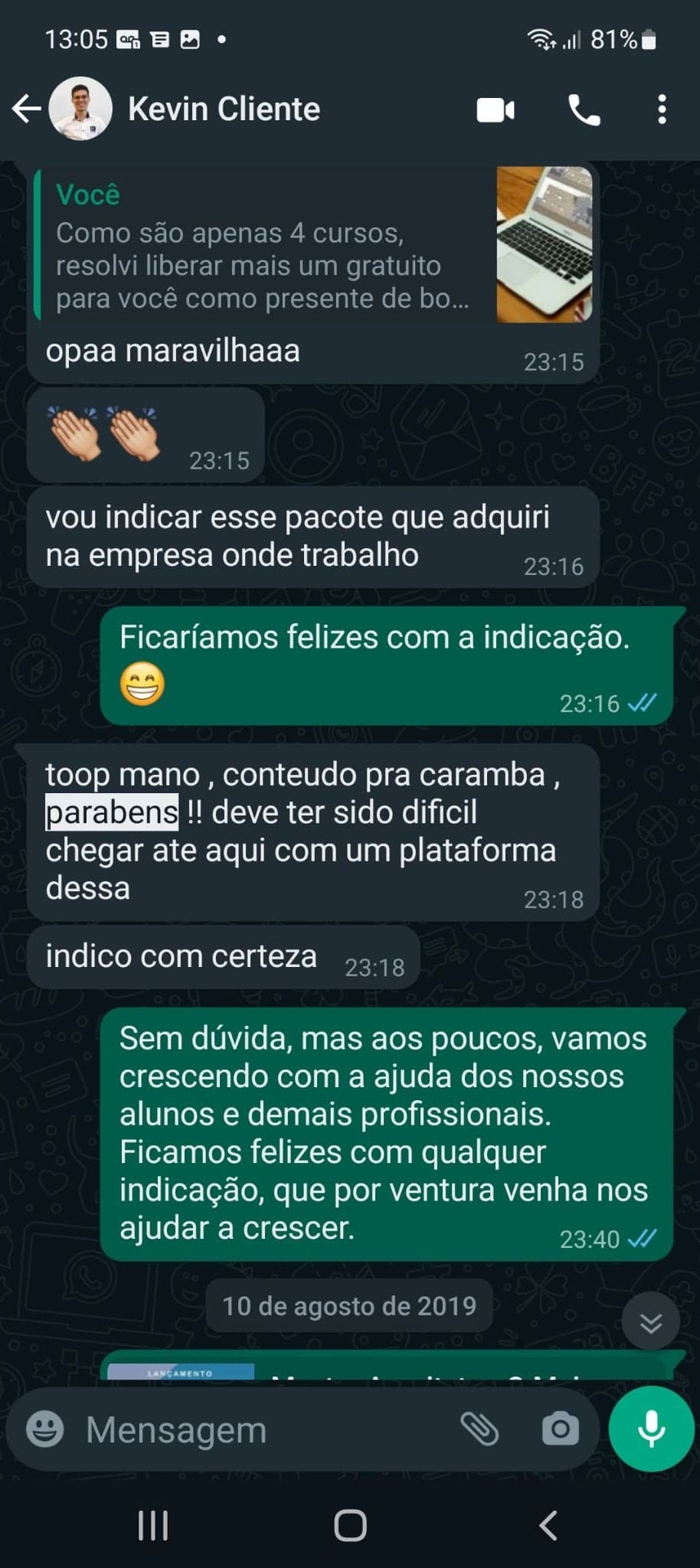 Depoimento Whatsapp 1