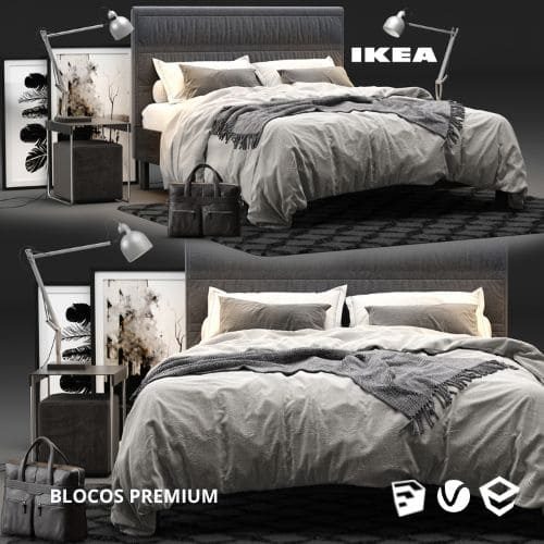 BLOCO CAMA SKETCHUP